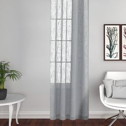 THE CONVERSION Grey linen Sheer Eyelet Door Curtain-picture-14