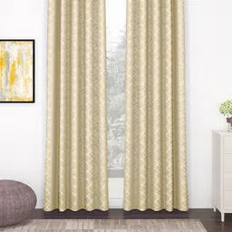 Story@home Beige & White Abstract Black Out Long Door Curtain-picture-20