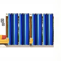 Shopgallery Blue & Green 4 Pieces Colourblocked Room Darkening Long Door Curtains-image-41