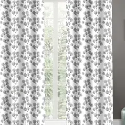 Airwill Black White 2 Pieces Floral Cotton Room Darkening Door Curtain-picture-41