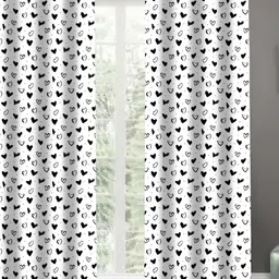 Airwill Black White 2 Pieces Abstract Cotton Room Darkening Door Curtain-picture-35