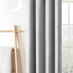 Lunar Days Silver-Toned Black Out Door Curtain-image-41