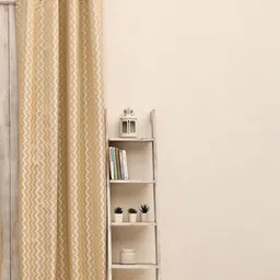 Ariana Beige & Off White Geometric Room Darkening Long Door Curtain image 3