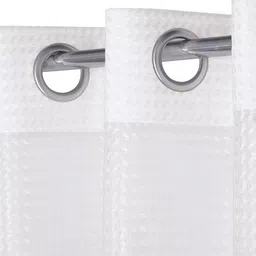 THE CONVERSION Cream 2 Pieces Sheer Long Door Curtains image 2