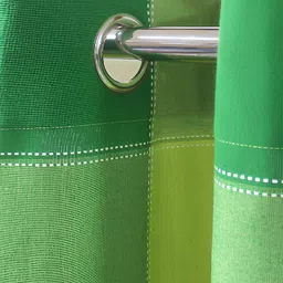 Airwill Green & Lime Green 2Pcs Geometric Room Darkening Door Curtain image 2