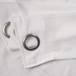 HOMADORN Brown & White Set of 2 Sheer Window Curtain image 3