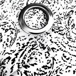 Lunar Days Black & White 3 Pieces Abstract Room Darkening Cotton Long Door Curtain image 3