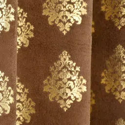 Kraftiq Homes Foil Brown & Gold-Toned 2 Pcs Ethnic Motifs Room Darkening Window Curtains image 5