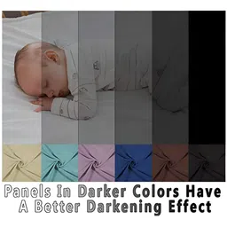 THE CONVERSION Blue Black Out Solid Long Door Curtain image 3