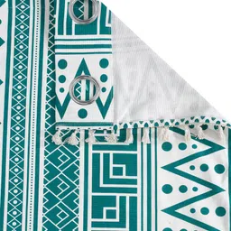 Cortina Single Geometric Printed Cotton Window Curtain image 5