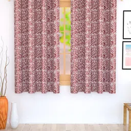 Story@home Maroon Set of 2 Jacquard Textured Window Curtains-picture-31