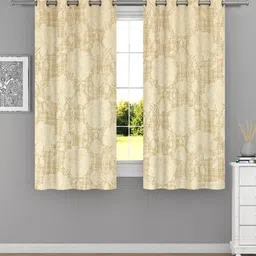 Raymond Home Cream 2 Pieces Floral Printed Window Curtains-image-39