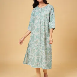 RANGMANCH BY PANTALOONS Floral Printed A-Line Cotton Kurta image 1