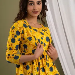 SURHI Floral Printed Layered Peplum Top image 3