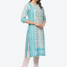 Biba Women Ethnic Motifs Printed Cotton Kurta image 3
