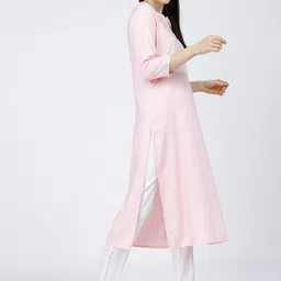 Vishudh Women Pink Ethnic Motifs Embroidered Kurta image 3