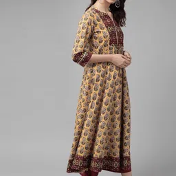 KALINI Ethnic Motifs Printed Flared Sleeves Anarkali Kurta image 3