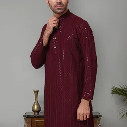 Jompers Men Striped Flared Sleeves Kurta image 3