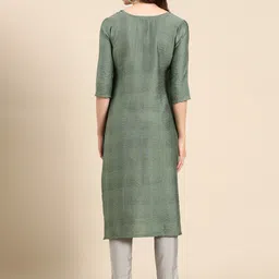 SHOWOFF Abstract Embroidered Sequined Straight Kurta image 4