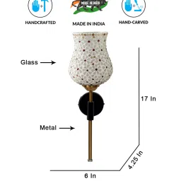 new era Antique Gold Wall Lamp with Mosaic Glass image 5