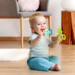 flashkitch 5 Pcs Rattles Toys Set for Baby Colourful Rattle Teether Set Non Toxic Rattle image 4