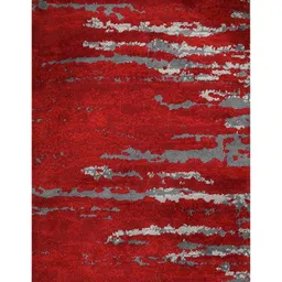 presto Red Abstract Polyester 5 x 7 Feet Machine Made Carpet image 2