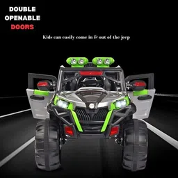 oh baby 2188 GRAY 4X4 Monster Wheel (1-10 Years) Battery ride on Jeep Battery Operated Ride On image 3