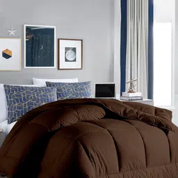 RAZZAI Brown Microfiber Mild Winter 300 GSM Reversible Double Bed Comforter-picture-17