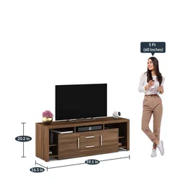 mintwud from pepperfry Tomoko TV Console for TVs up to 55" in Walnut Bronze Finish image 3