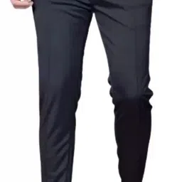 stylusio repeat Men Solid Black Track Pants image 1