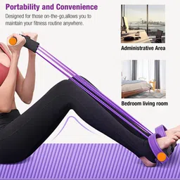 qpets Multifunction Tension Rope 6 Tube Yoga Pedal Resistance Band for Fitness Resistance Tube image 4