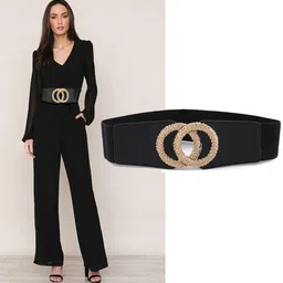 killfe Women Casual Black Fabric Belt-picture-20