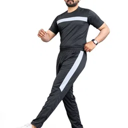 bajrangfab Men Night Suit Set Black Self Design image 3