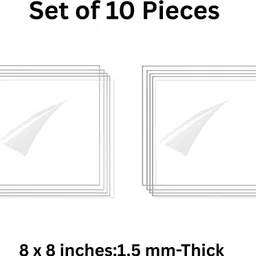 gifthai Acrylic Sheet | Glass-Like Finish | 1.5mm | 8x8 Inches | Pack of 10| 8 inch Acrylic Sheet-picture-34