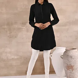 Lakshita Wool Woven Design Shirt Collar Kurti-picture-24