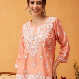 ADA Women Ethnic Motifs Embroidered Chikankari Kurti-picture-15
