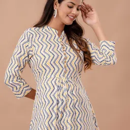 FERANOID Chevron Printed Pure Cotton Kurti-picture-11