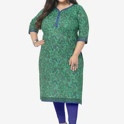 Jevi Prints Women Plus Size Ethnic Motifs Printed Pure Cotton Kurta-picture-12