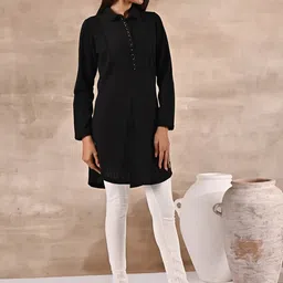 Lakshita Wool Woven Design Shirt Collar Kurti image 3