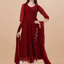 PMD Fashion Gotta Patti Georgette Anarkali Kurta image 1