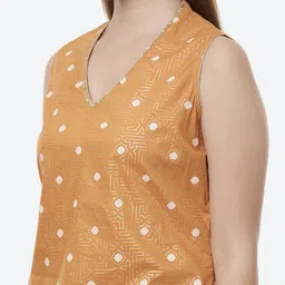 Biba Mustard Yellow Printed Polka Dots Top image 2