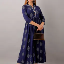 HANUMNTRA Ethnic Motifs Printed Fit & Flare Ethnic Dress image 3