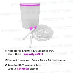 jetflon Enema PVC can/Kit for Home use with user Manual with Capacity 600 ml Cathode Ray Tube image 3