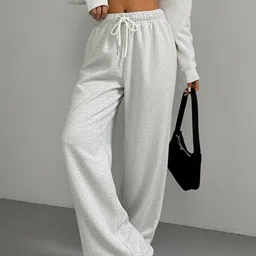 dockstreet Women Solid White Track Pants-picture-11