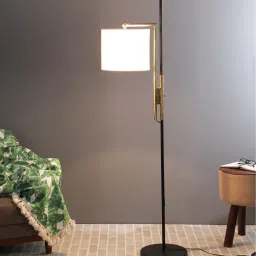 sapphire Lorenzo White Fabric Shade Novelty Floor Lamp With Metal Base image 1