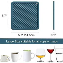 nayopi Silicone PVC Coasters Set,Non-Slip Heat-Resistant Rubber Trivet Mat for Hot Pan Silicone Mats Trivet image 3