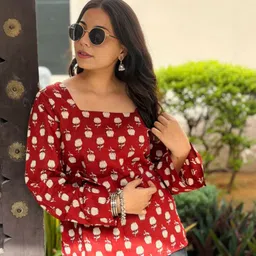 shions Women Printed Cotton Blend Straight Kurta image 3