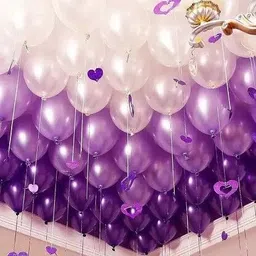 kapoor stores Solid 100 pieces Metallic balloons of Parple & Siver(50+50) Balloon Balloon-picture-25