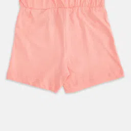 Pantaloons Baby Girls Pack Of 2 Coral Pink & Navy Blue Shorts image 2