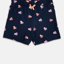 Pantaloons Baby Girls Pack Of 2 Coral Pink & Navy Blue Shorts image 3